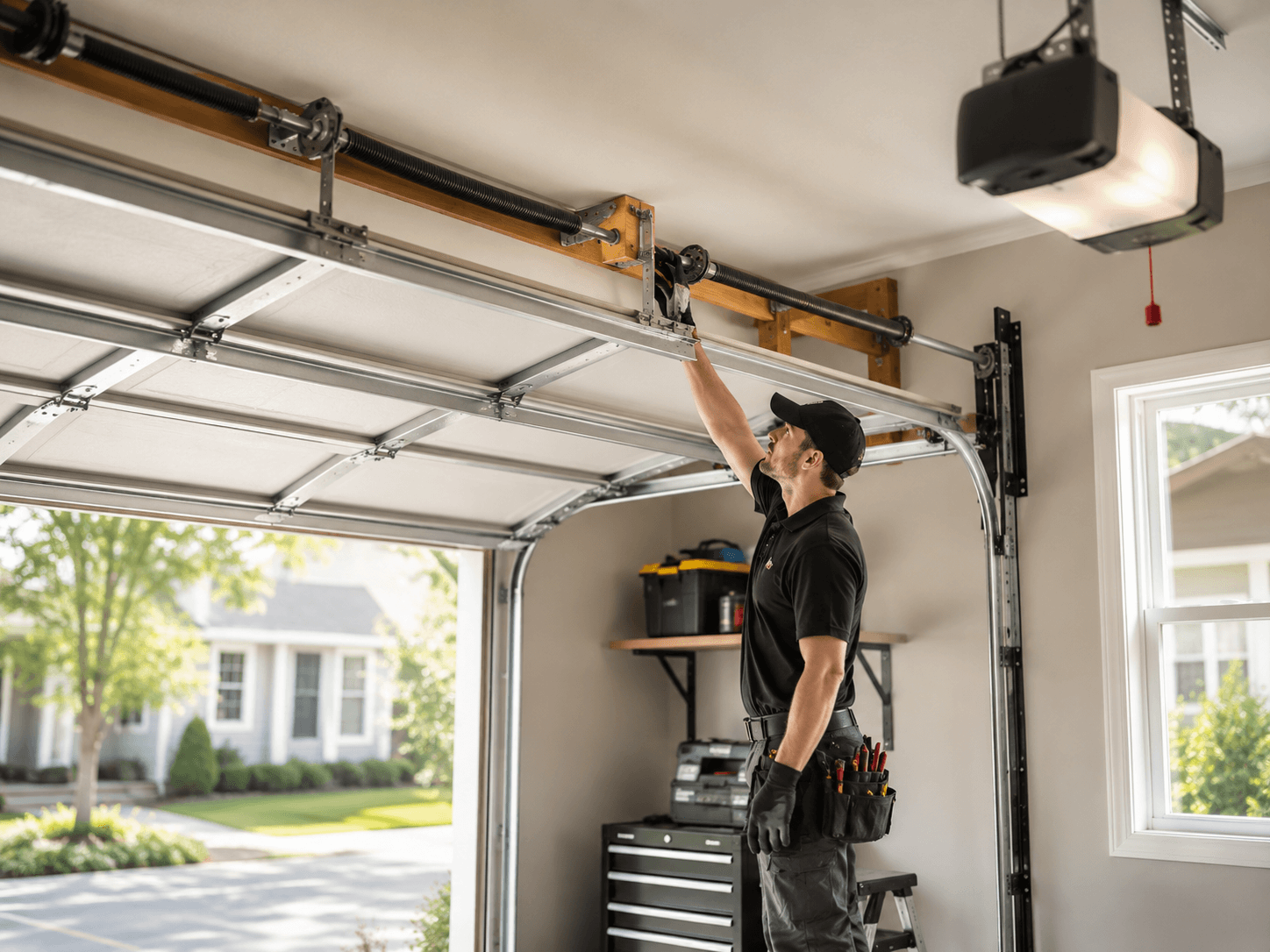 Professional garage door spring inspection